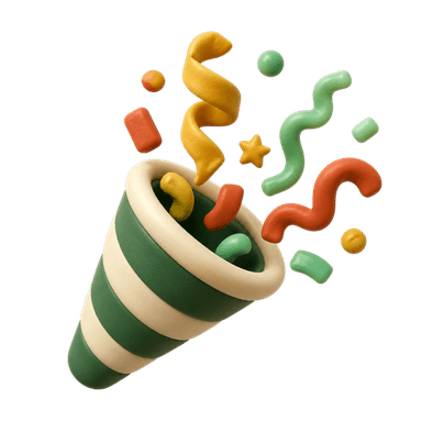 Clay illustration of a celebration